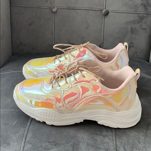 Iridescent dad shoes